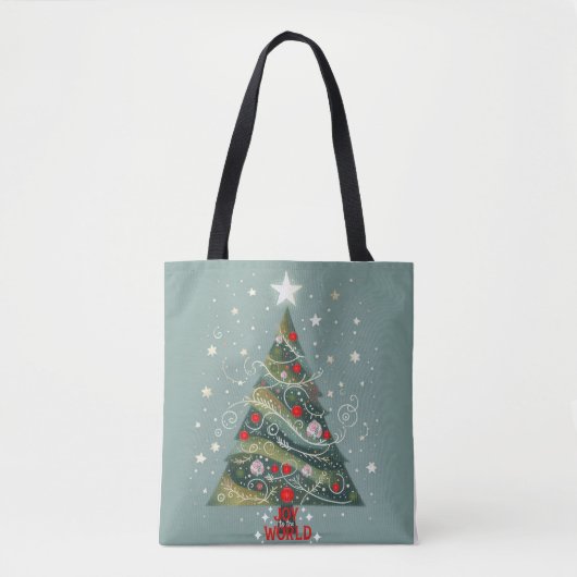 Kerstboom vreugde aan de wereld tote bag (Voorkant)