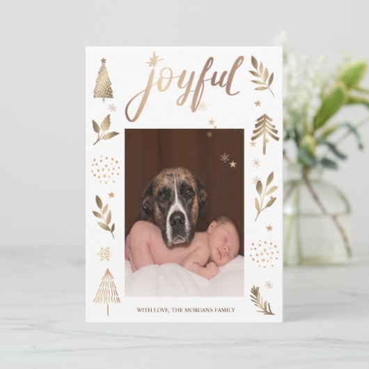 Kerstboom vreugdevolle kerstfoto (Staand voorkant)