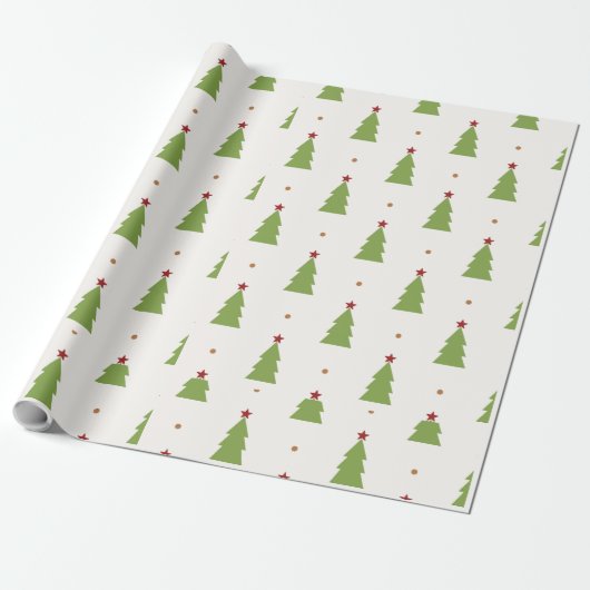Kerstboom Vreugdevolle Kerstvakantie cadeau Cadeaupapier (Uitgerold)