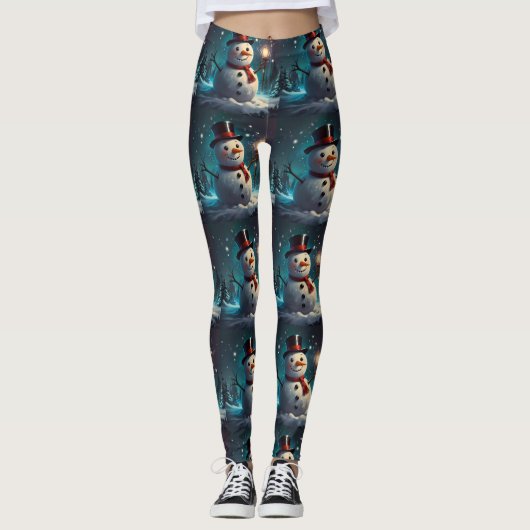 Kerstboom vreugdevolle vakantie geest leggings (Voorkant)
