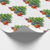 Kerstboom, vrolijk kerstfeest cadeaupapier (Hoek)