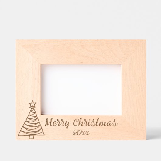 Kerstboom Vrolijk Kerstfeest en Jaar Gegraveerde Lijstjes (Voorkant)