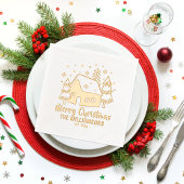 Kerstboom Vrolijk Kerstfeest Familienaam Datum Folie Servetten