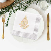 Kerstboom Vrolijk Kerstfeest Familienaam Datum Folie Servetten