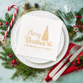 Kerstboom Vrolijk Kerstfeest Familienaam Datum Folie Servetten