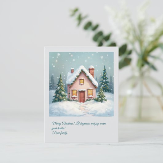 Kerstboom. vrolijk kerstfeest! feestdagenkaart (Staand voorkant)