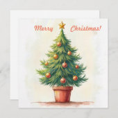 Kerstboom. vrolijk kerstfeest! feestdagenkaart (Voorkant / Achterkant)