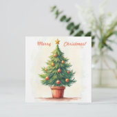 Kerstboom. vrolijk kerstfeest! feestdagenkaart (Staand voorkant)