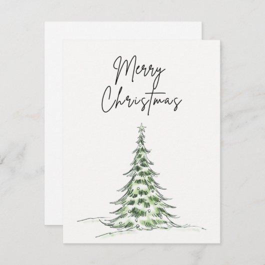 Kerstboom "Vrolijk Kerstfeest" - Kaart (Voorkant / Achterkant)