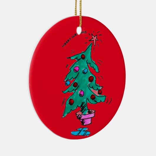 Kerstboom - Vrolijk kerstfeest Keramisch Ornament (Rechts)