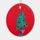Kerstboom - Vrolijk kerstfeest Keramisch Ornament (Links)