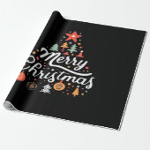 Kerstboom Vrolijk Kerstfeest Klassieker Cadeaupapier (Uitgerold)