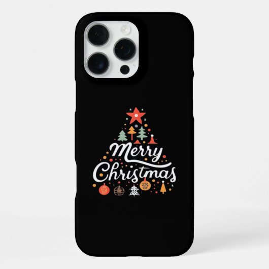 Kerstboom Vrolijk Kerstfeest Klassieker iPhone Hoesje (Achterkant)