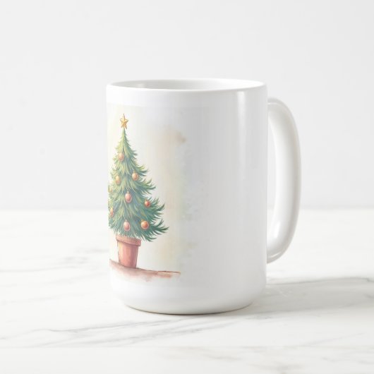 Kerstboom. vrolijk kerstfeest! koffiemok (Voorkant rechts)