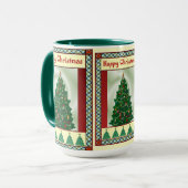 Kerstboom, vrolijk kerstfeest mok (Voorkant links)