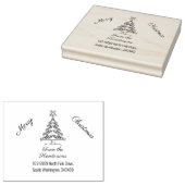 kerstboom, vrolijk kerstfeest, naam en adres rubberstempel (Gestempeld)