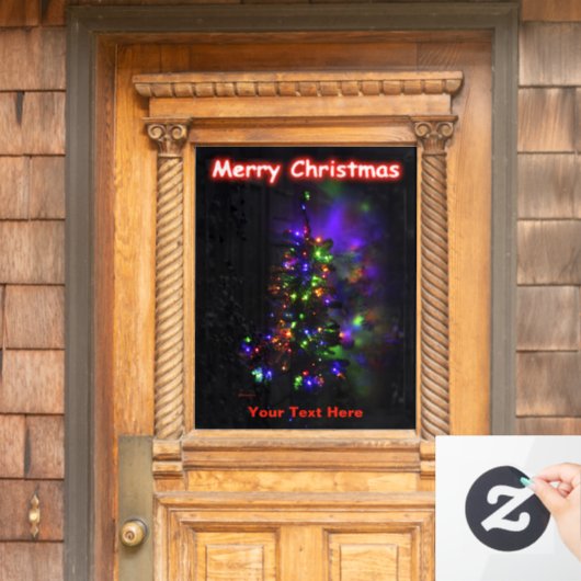 Kerstboom - Vrolijk kerstfeest Raamsticker (Huis Deur)