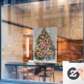 kerstboom - vrolijk kerstfeest raamsticker (Cafe Raam)