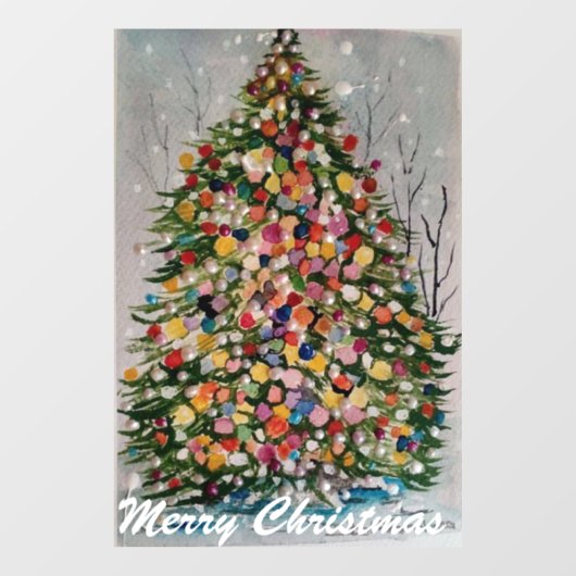 kerstboom - vrolijk kerstfeest raamsticker (Vel)