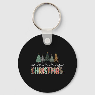 Kerstboom Vrolijk Kerstfeest voor vrouwen Meisjes Sleutelhanger