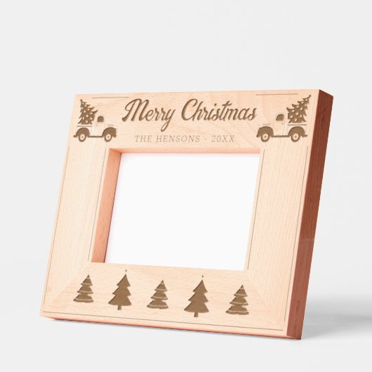 Kerstboom Vrolijk Kerstgezin Gegraveerde Lijstjes (Links)