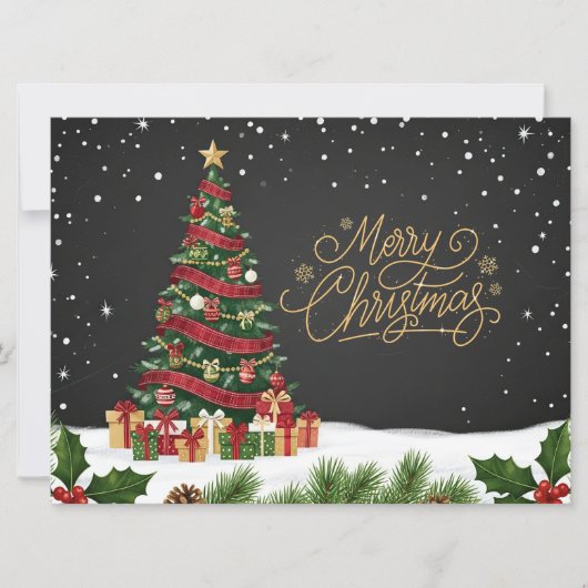 Kerstboom vrolijk kerstkaart (Voorkant)