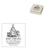 Kerstboom Vrolijke Kerstmisnaam Terugkeeradres Rubberstempel (Gestempeld)