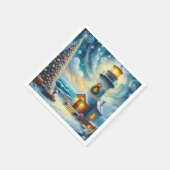 Kerstboom Vuurtoren Nautische Decoupage Servet (Hoek)