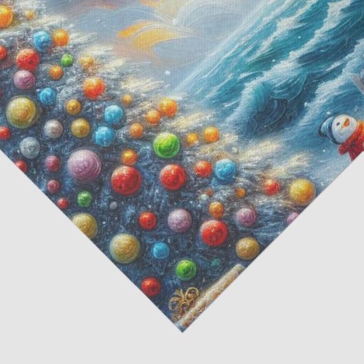 Kerstboom Vuurtoren Nautische Decoupage Tissuepapier (Detail)