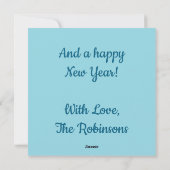 Kerstboom Vuurtoren Nautische Kust Blauw Feestdagenkaart (Achterkant)