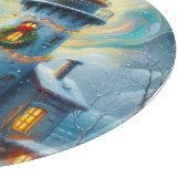 Kerstboom Vuurtoren Nautische Kust Blauw Snijplank (Hoek)