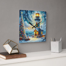 Kerstboom Vuurtoren Nautische Kust Blauw