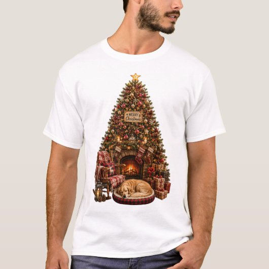 Kerstboom – Warm Kersthuis T-shirt (Voorkant)