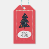 Kerstboom warme wensen cadeaulabel (Achterkant)