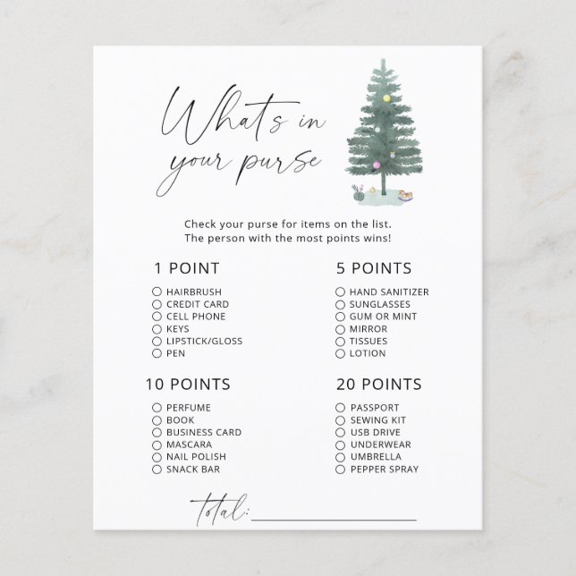 Kerstboom - wat zit er in je tas (Voorkant)