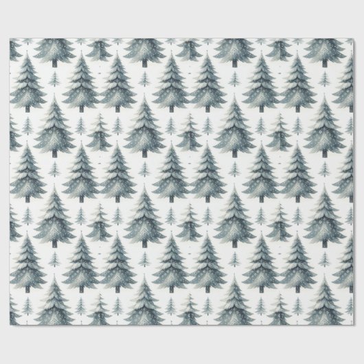 Kerstboom Water Kleur Wrapping Papier (Vlak)