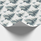 Kerstboom Water Kleur Wrapping Papier (Hoek)