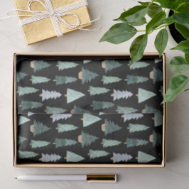 Kerstboom Watercolor Patroon Tissuepapier