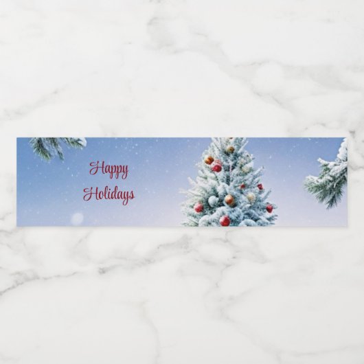 kerstboom waterfles etiket (Enkel label)