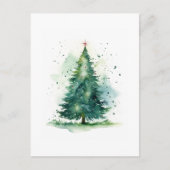 Kerstboom waterverf briefkaart (Voorkant)