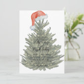 Kerstboom Waterverf bruiloft uitnodiging (Staand voorkant)