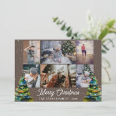 Kerstboom Waterverf Familie 6 Foto Collage (Staand voorkant)