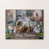Kerstboom Waterverf Familie 6 Foto Collage Legpuzzel (Horizontaal)