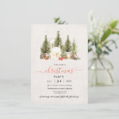 Kerstboom Waterverf Gift Exchange Party Kaart (Staand voorkant)