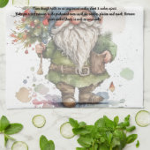 Kerstboom Waterverf Gnome Receptenthee Theedoek (Gevouwen)