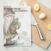 Kerstboom Waterverf Gnome Receptenthee Theedoek (Quarter Fold)