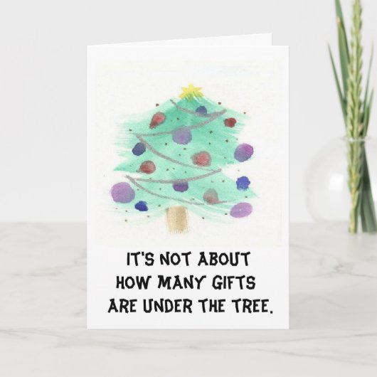 Kerstboom Waterverf kerstmis Kaart (Voorkant)