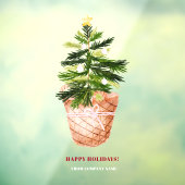 Kerstboom waterverf mand winter leuk raamsticker (Vel 3)