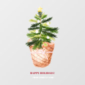 Kerstboom waterverf mand winter leuk raamsticker (Vel)