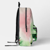 Kerstboom Waterverf Monogram Feestelijke Vakantie Bedrukte Rugzak (Links)